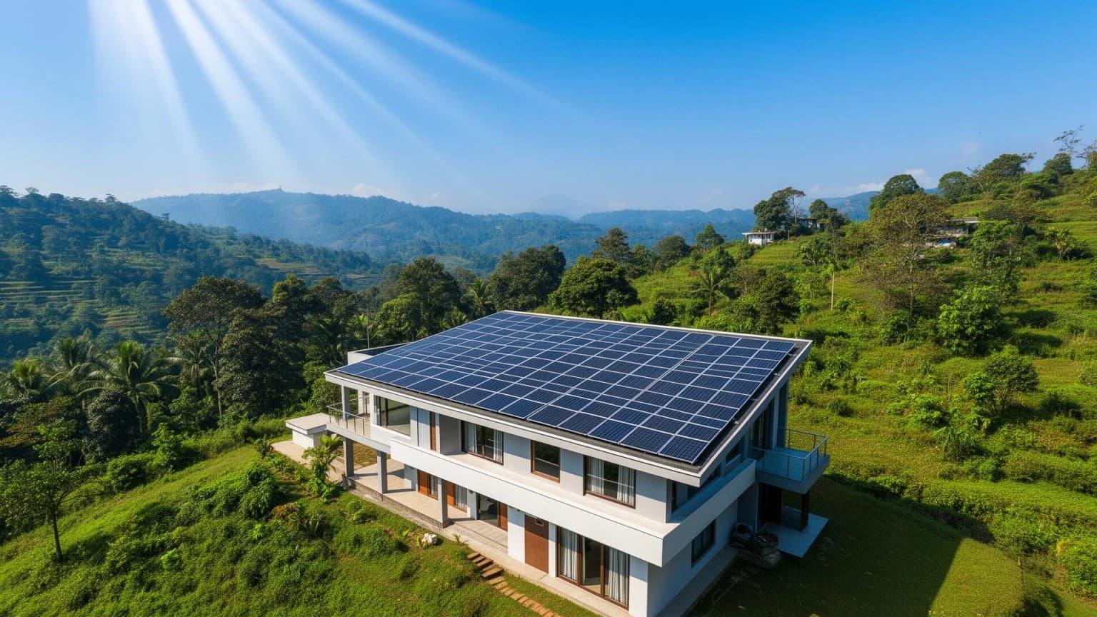 Residential rooftop solar installation