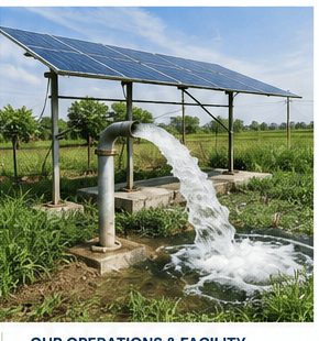Solar-powered water pump for agricultural irrigation
